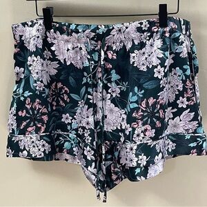 Victoria’s Secret Floral Satin Pajama Shorts Size XL